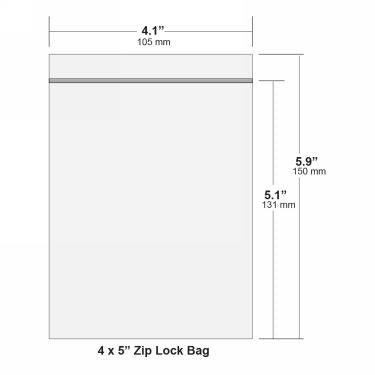 4 x 5" | 4 Mil | Extra-Thick | Reclosable Clear Ziplock Bags