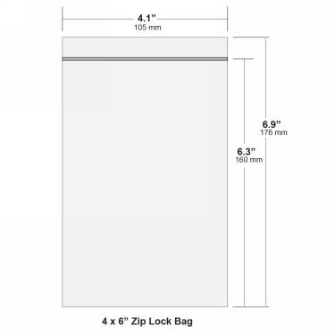 4 x 64 x 6 4 x 6" | 2 Mil | Reclosable Clear Ziplock Bags