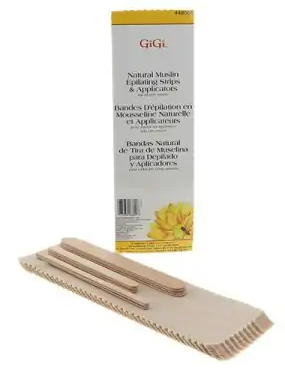 GiGi Natural Muslin Epilating Strips and Applicator Combo Pack