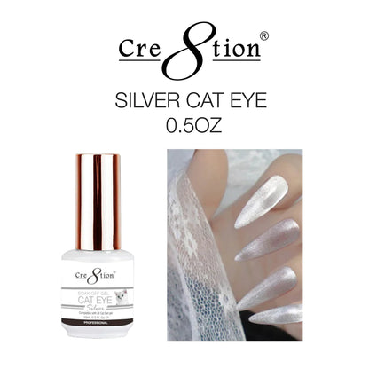 Cre8tion Gel - Silver Cat Eye Soak Off Gel 0.5oz